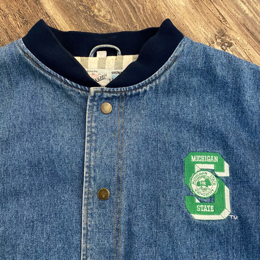 Vintage 1990s Michigan State Denim Gruff Sparty Jacket
Men’s Size Medium - Picture 3 of 11